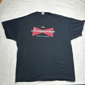 Vintagege Budweiser Ironworkers iron worker mens tee t shirt TT 2XL BLACK